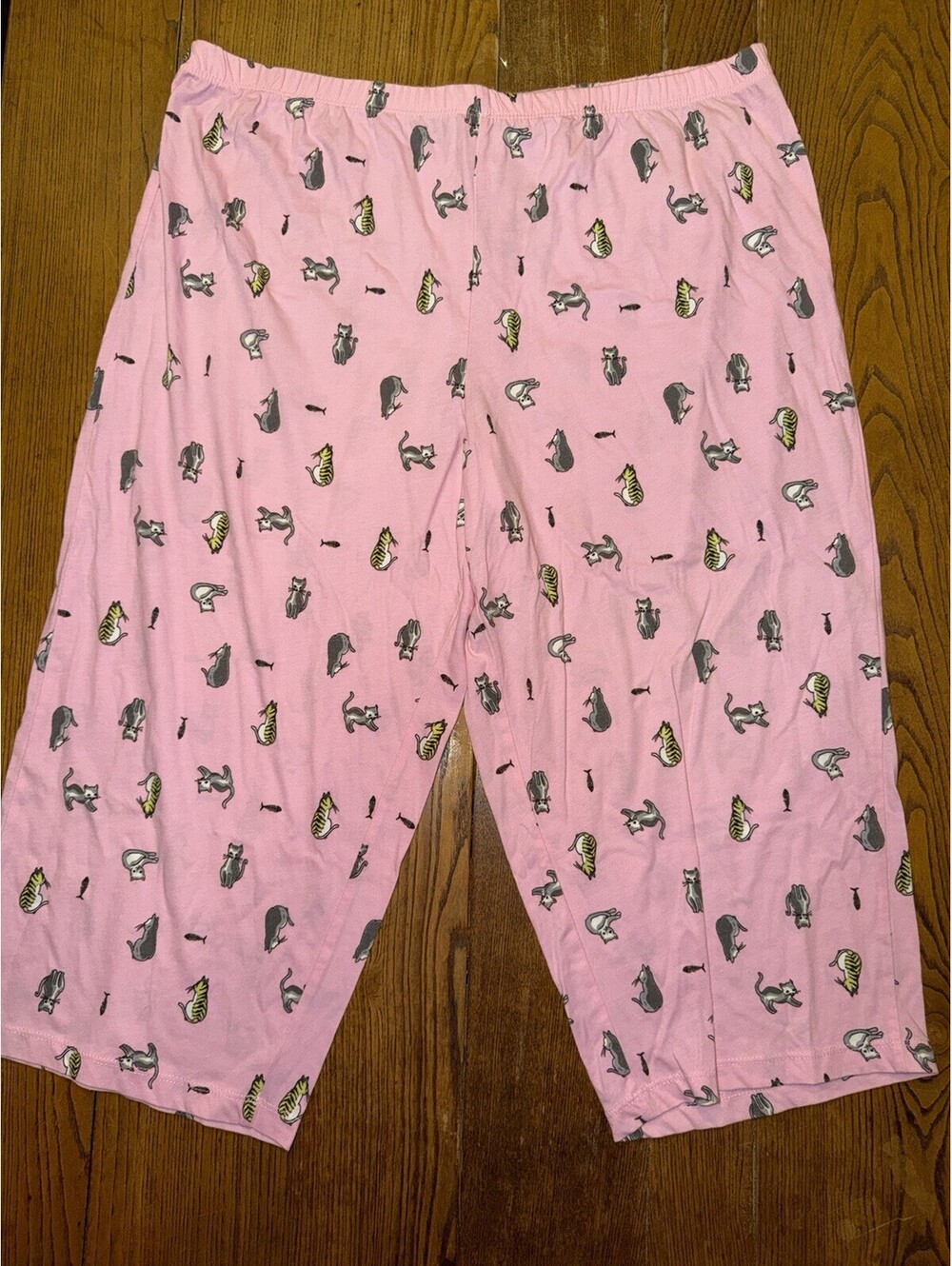 Vtg White Stag Cat/Kitten Capri Sleep Pants Size XL